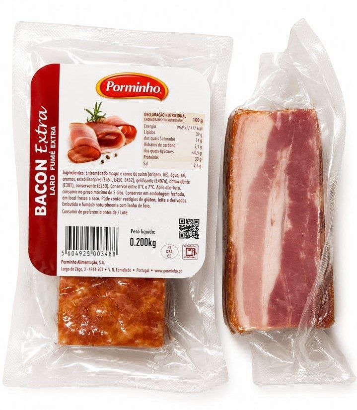 BACON EXTRA NACOS 200GR P.FX. CX:20 UN - PORMINHO