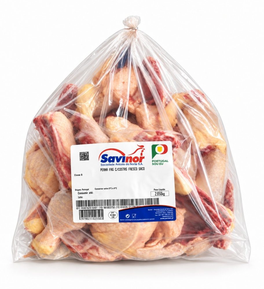 PERNA FRANGO FRESCA C/COSTAS SACO 3/5KG