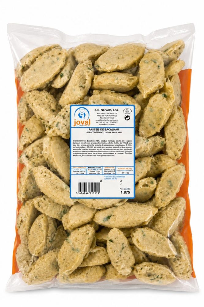 PASTEIS DE BACALHAU EMB. SACO (CX:2sc X 75un X